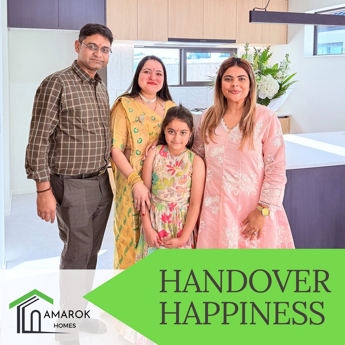 Amarok Homes handover moment with clients