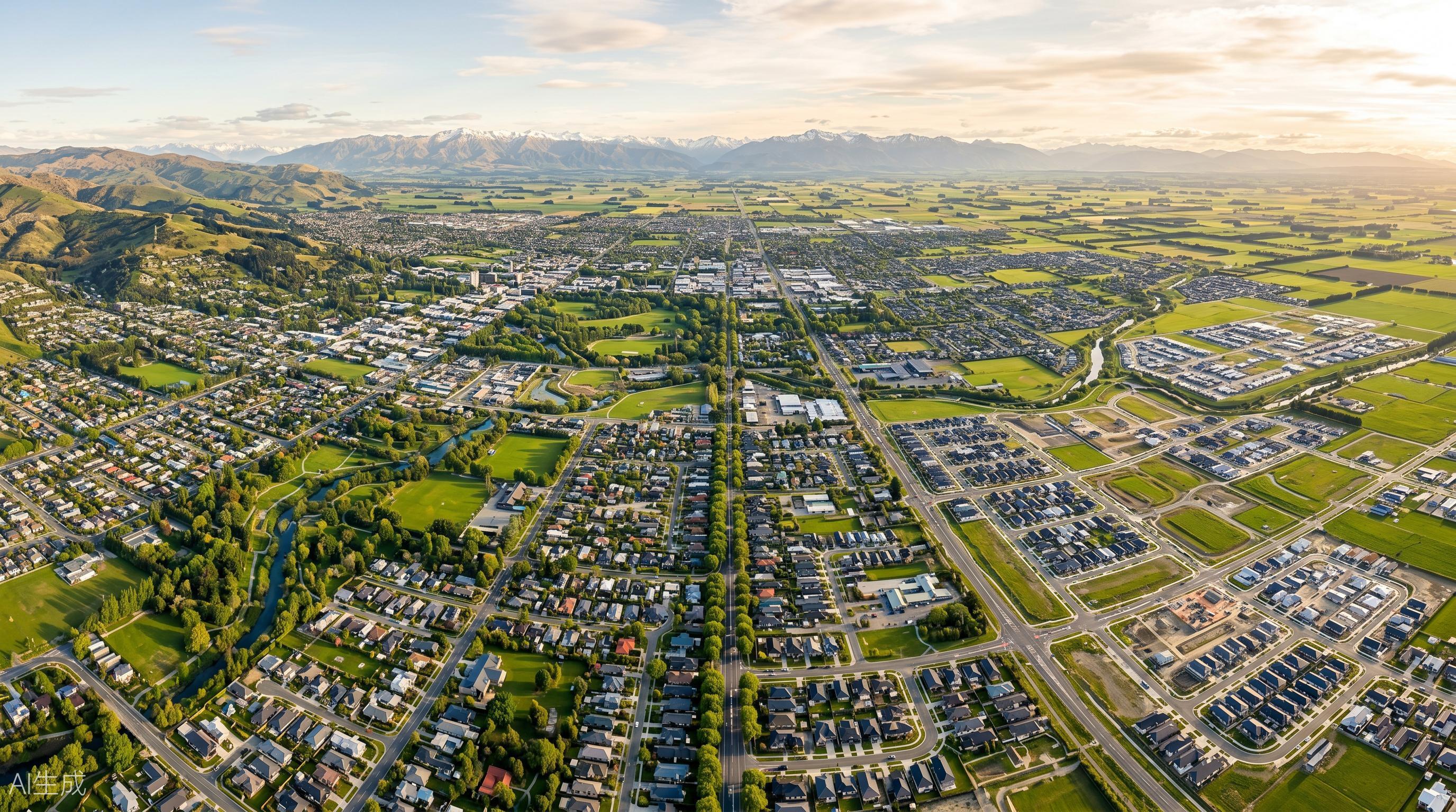 Canterbury housing area from above